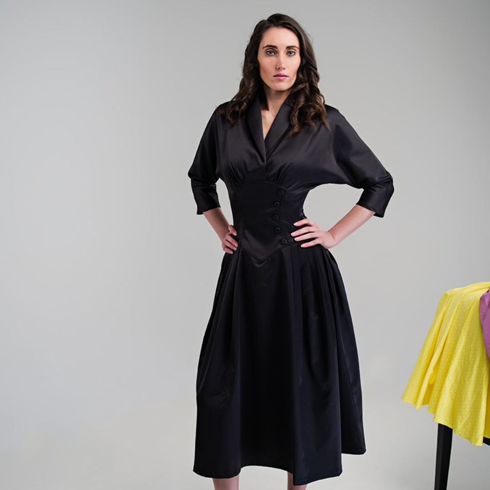 Retro Batwing Swing Dress